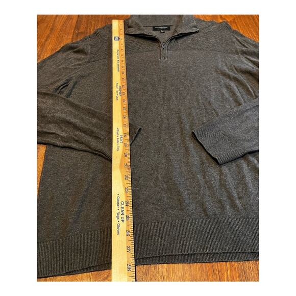 Banana Republic Cashmere Silk Blend, Gray Mens Large L Quarter Zip Sweater - Picture 6 of 8